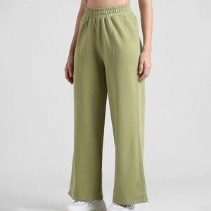 2025 nueva moda 100% algodón 300 GSM pantalones de pierna ancha ajuste suelto transpirable ropa Casual Hip Hop pierna recta pantalones de chándal para mujeres - Product Image 2