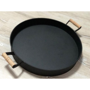 Plateau de service de nourriture ovale noir en plateau à Dessert en métal avec poignées organisateur d'ustensiles de cuisine plateau de service à thé et café - Product Image 2