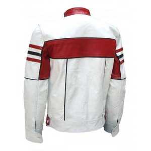 Chaqueta de Motociclista de Cuero Resistente al Viento para Hombre, para Carreras, Todas las Temporadas, Suministro de Exportación al por Mayor, Color Blanco - Product Image 6