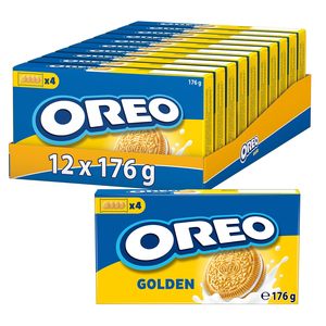 OREO Golden - Crispy Golden Yellow Baked Wheat Biscuits with Cream Filling with Vanilla Flavour - 12 x 176g - Product Image 4