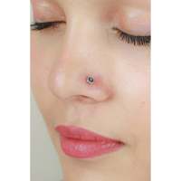Swadeshi Pitara Bijou de corps pour femme en argent 925 et alliage de titane 14K, clou de nez à motif floral avec zircone cubique sertie à griffes, Nazakat