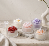 Arovi - Bougies aromatiques florales personnalisables dans un bocal en verre, décoration esthétique pour la maison, cadeau pour mariage, occasions romantiques