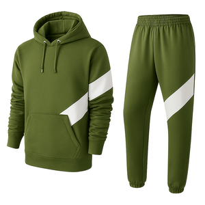 Conjunto Deportivo Unisex de Moda, Talla Grande, Sudadera con Capucha Extra Grande, Pantalones Jogger, Ropa Deportiva Informal, Traje Atlético con Pedrería 2 en 1 - Product Image 1