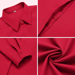 Chemise formelle professionnelle pour femmes - Vêtement de bureau élégant et sur mesure en tissu sergé anti-froissement pour toutes les saisons - Product Image 4