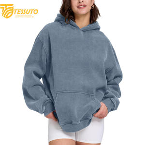 เสื้อครอปไซส์ใหญ่พิเศษสำหรับผู้หญิงเสื้อมีฮู้ดแฟชั่นผ้าฝ้าย100% สั้นโอเวอร์ไซส์สำหรับผู้หญิง - Product Image 5