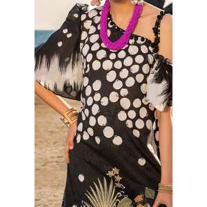 Conjunto de traje de dos piezas sin coser en blanco y negro para mujer - Product Image 6