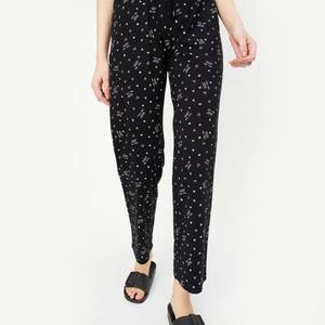 Pyjama femme 100% coton respirant Stone Wash Palazzo pantalon tissé usage domestique mode vêtements de nuit pour le printemps été - Product Image 6