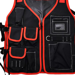 Safety Reflective Vest in 100% Polyester 200gsm Premium Custom Red and Black Safety Work Vest High Quality - Product Image 5