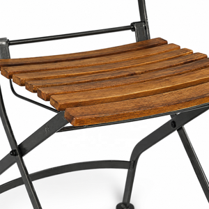 Chaise de bistrot pliante en bois moderne pour l'extérieur, avec structure en métal, pour restaurant, café, terrasse, hôtellerie, couleur personnalisée - Product Image 2