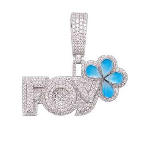 Colgante de Plata de Ley 925 con Letra Personalizada y Diamante Moissanita de Corte Brillante Redondo, Estilo Hip Hop, Regalo para Hombre - Product Image 3