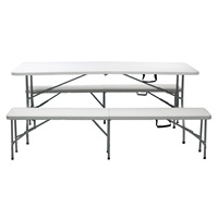 Portable extérieur meubles de jardin Poker Banquet restauration barbecue Camping pique-nique Table pliante blanc rectangulaire en plastique cuisine courrier