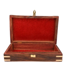 <b>Wooden</b> <b>Jewellery</b> Box with Brass Inlay for Women Hand carved Multipurpose Storage Vintage Decorative Chest Trinket Holder Gift - Product Image 3