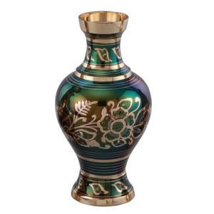 Florero de latón de alta calidad con grabado, pintura dorada y roja multicolor, acabado para decoración del hogar - Product Image 4