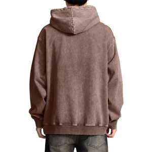 Sweat-shirts à capuche pour hommes de haute qualité, vente en gros, style streetwear, lavage à l'acide, surdimensionnés, respirants, lavage à l'acide - Product Image 5