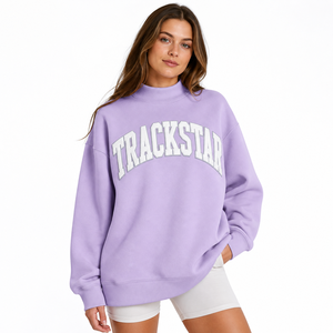 เสื้อสเวตเชิ้ตคอเต่าผ้าฟลีซสีเหลืองพาสเทลสำหรับผู้หญิง รุ่น Custom Trackstar สไตล์ลำลองแนวสตรีทแวร์ TSI-MN-007 - Product Image 6