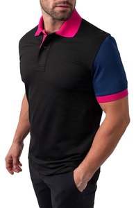 เสื้อโปโลคอตตอนเนื้อนิ่มของผู้ชาย,เสื้อกีฬาทรงลำลองสีบล็อคแบบพอดีตัวสำหรับฤดูร้อน - Product Image 5