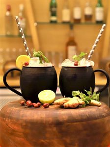 Copas de mula de Moscú de cobre genuino de 16 oz, accesorios de barra de Metal puro negro martillado hechos a mano, utensilios para beber seguros para alimentos - Product Image 2