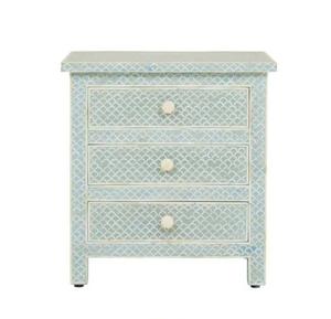 Home Decor Bedroom <b>Bedside</b> <b>Drawer</b> <b>table</b> Moraccon Style Premium MOP & Resin Inlay Nightstand Pattern Boho <b>Table</b> At Best Price - Product Image 2
