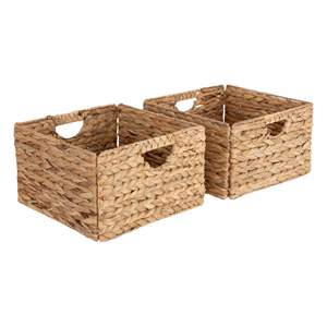 Cesta de lavandería portátil tejida a mano Natural Premium con asas de transporte Material de jacinto de agua para almacenamiento doméstico - Product Image 1