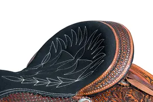 Selle anglaise de style occidental Siège confortable pour la randonnée pédestre Cuir véritable 100% Cuir de vachette Sculpté à la main Durable - Product Image 4