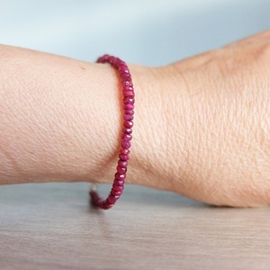 Vòng Tay Bạc 925 Đá Quý Tự Nhiên Thật Vòng Tay Hạt Nhỏ Mặt Đá Hồng Ngọc Pha Lê Chữa Lành Quà Tặng Trang Sức Đá Thủ Công Cho Nữ - Product Image 2