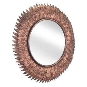New Handcrafted Copper <b>Mirror</b> Frame with <b>Antique</b> Detailing and Stylish Design for Enhancing Bedroom and Living Room Decor - Product Image 5