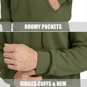 Sudadera con capucha y cremallera para hombre con ajuste personalizado Fabricante OEM con logotipo de tela cómodo y servicios de etiqueta privada - Product Image 3