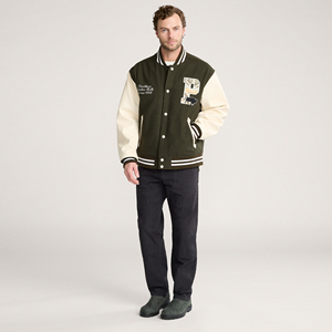 Blouson Bomber Vintage Homme Personnalisé OEM en Laine et Chenille Brodé, Col Montant, Style Universitaire, Respirant et Écologique - Product Image 5