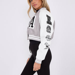 Veste de baseball universitaire pour hommes, veste bomber varsity élégante à coupe courte, bicolore, brodée, streetwear, vêtements d'extérieur tendance, design tendance - Product Image 4