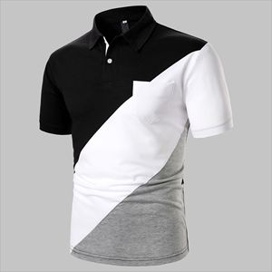 Chemises pour hommes élégantes et confiantes, à motif uni, manches courtes, tricotées, 100% coton, respirantes, décontractées, pour la garde-robe masculine moderne - Product Image 3