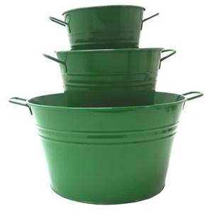 Jardinière de fleurs multifonctionnelle en seau en métal de qualité supérieure avec poignées couleur émail pour la décoration de la maison et du jardin - Product Image 5