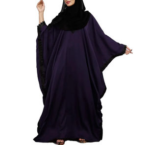 Abayas Elegantes de Algodón Chifón 100% para Mujer, Vestido Islámico Modesto Largo de Talla Grande, Ropa Musulmana, Vestido de Novia, Venta al por Mayor - Product Image 1
