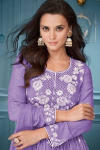 Último bordado pesado indio paquistaní Salwar Kameez Lakhnavi parte superior inferior Organza diseñador Dupatta hilo pesado FIESTA DE TRABAJO TODO - Product Image 4