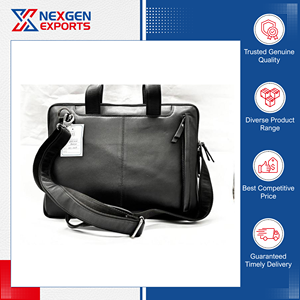 Sac à main pour ordinateur portable en cuir véritable artisanal de qualité exceptionnelle, de qualité supérieure, pour homme, classique, pour affaires, avec fermeture à glissière - Product Image 5