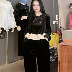 Nuevo conjunto de ropa de punto de otoño informal para mujer de 2 piezas, embalaje personalizado de precio de fábrica del fabricante de Vietnam - Product Image 2