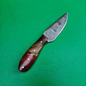 Cuchillo desplumador de caza de acero de Damasco de alta calidad hecho a mano personalizado con mango de madera y resina, cuchillos para exteriores, Funda de cuero gratis - Product Image 4