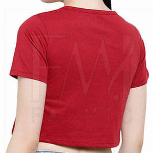 เสื้อยืดตัวสั้นทรงหลวมสำหรับผู้หญิงเสื้อคอกลมออกแบบได้ตามต้องการสีสันที่ทันสมัยที่สุด - Product Image 3