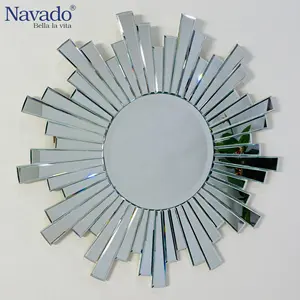Vietnamese Wholesale Handmade Wall-mounted 8-layer Silver Coated Makeup Mirror D800 With Good Price