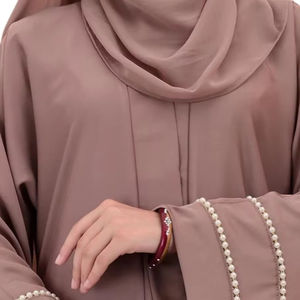 คาฟตันโมร็อกโกที่สวยงามซึ่งมีดีไซน์ยาวทำด้วยมือและลูกปัดหินผ้าคลุมมุสลิมแบบดั้งเดิมใหม่ - Product Image 1