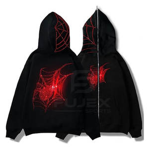 Superventas Over Size Pullover Hoodie Alta calidad 100% Algodón Temporada de invierno Color sólido con decoración de diamantes de imitación ¡El mejor precio! - Product Image 1