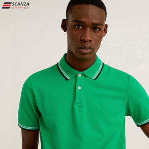 100% algodón para hombres, polos, ropa deportiva de manga corta bordada personalizada, estampado de tela antiarrugas de punto de fábrica - Product Image 6