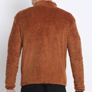 Conception personnalisée OEM vierge vente en gros de veste polaire Sherpa pour hommes en laine avec capuche veste polaire zippée vêtements tissés personnalisés - Product Image 2