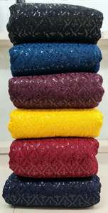 Haute qualité lourd Georgette robe de mariée tissu PVC-enduit Tulle matériel imprimé fleurs Schiffli broderie pour Textile à la maison - Product Image 5