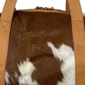 Sac polochon en cuir véritable en cuir de vachette de haute qualité sac de voyage Weekender à la mode avec fermeture à glissière pour hommes et femmes - Product Image 6