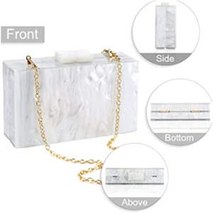 Partywear Attractive Best Woman Gift Girlish Clutch <b>for</b> Ladies Creative Rectangle Purse With Chain Latest Design Resin <b>Handbag</b> - Product Image 2