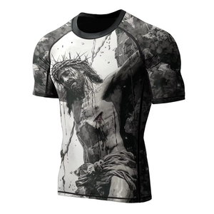 Sublimated <b>Printed</b> Sleeves Mens Rash Guard OEM Design Compression Mma Rash Guard bjj Rashguard Custom - Product Image 2