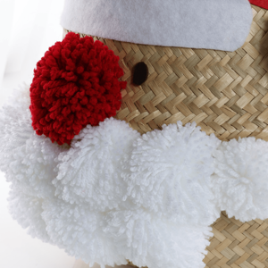Cesta de almacenamiento de ratán de bambú tejida a mano con diseño de Reno Papá Noel Hermosa y duradera para las vacaciones de Navidad vietnamitas - Product Image 3