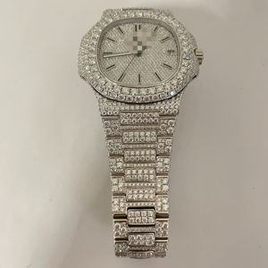 นาฬิกาเพชรโมอิสซาไนต์, นาฬิกาข้อมือผู้ชาย, นาฬิกาโมอิสซาไนต์หรูหรา, นาฬิกาฮิปฮอปอัตโนมัติสองสีสำหรับผู้ชาย - Product Image 5