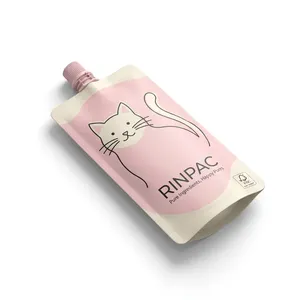 Pochettes à presser personnalisées Rinpac pour purée de viande de <span class=keywords><strong>chat</strong></span> imprimées numériquement, emballages refermables pour friandises liquides, sachets de précision - Product Image 2