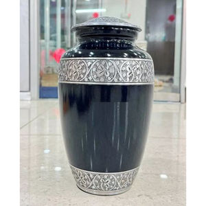 <b>Large</b> Size Gold Gray and Black Metal Memorial Container American Style Home Decoration Cremation <b>Urn</b> Showpiece for Adult Ashes - Product Image 6